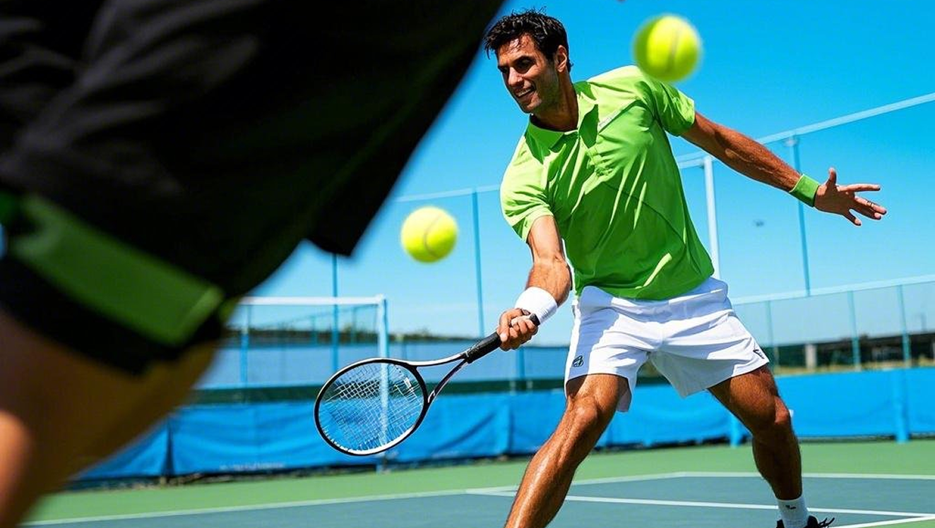 Tennis Coverage - Player in Dynamic Return Shot